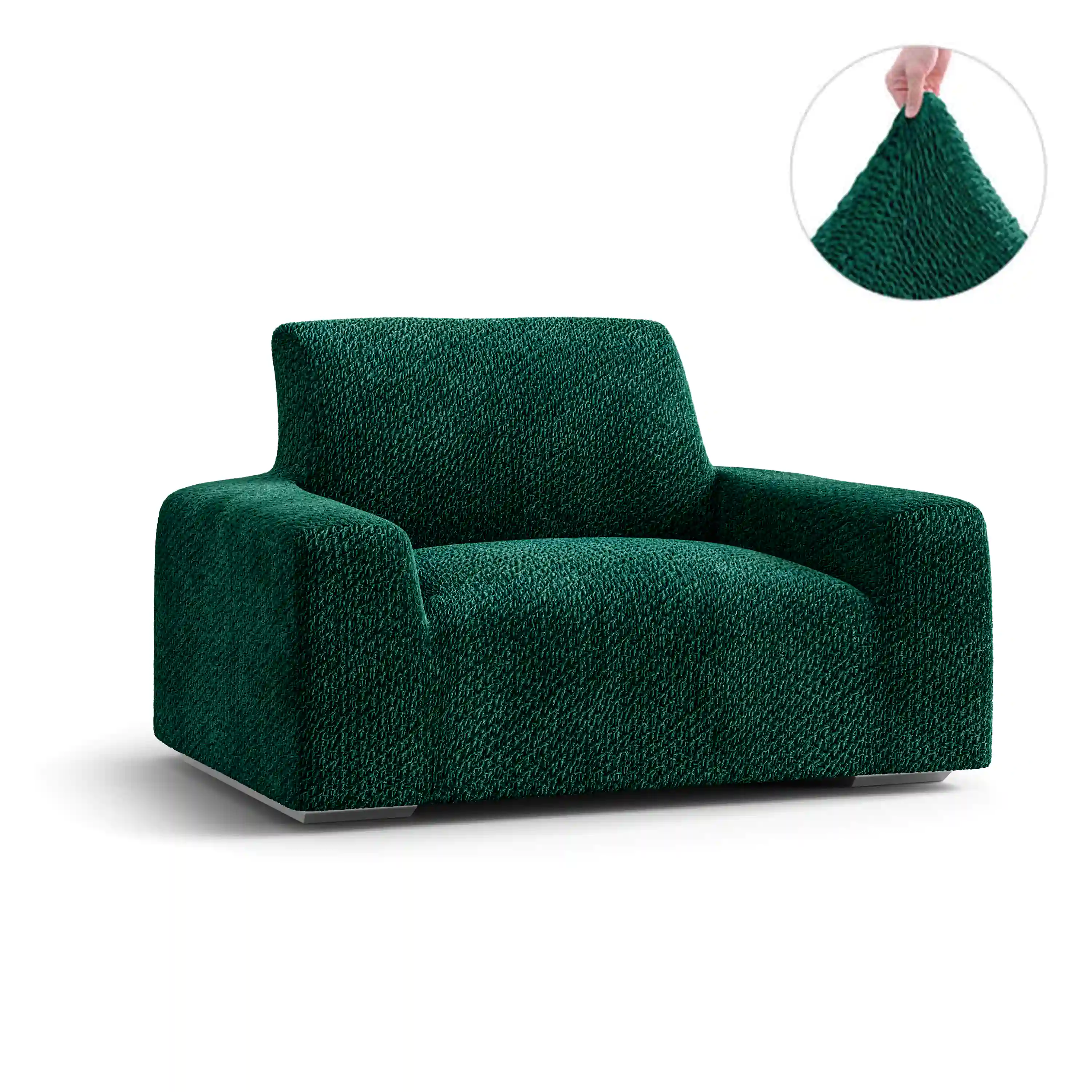 Arm Chair Cover - Green, Velvet